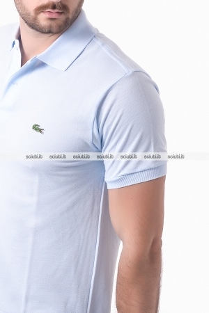 Polo Lacoste uomo celeste chiaro petit pique classic fit