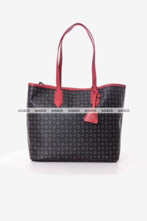 Borsa shopping Pollini Heritage donna logo all over rosso