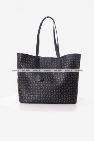 Borsa shopping Pollini Heritage donna logo all over nero