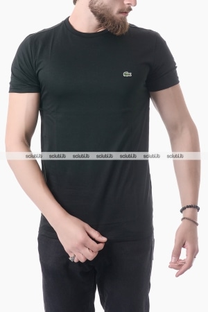 Tshirt Lacoste uomo girocollo in jersey nero