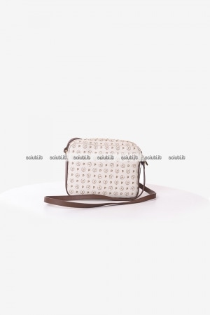 Tracolla piccola Pollini Heritage donna bianco avorio marrone
