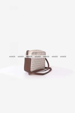 Tracolla piccola Pollini Heritage donna bianco avorio marrone