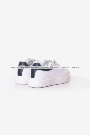 Scarpe Trussardi uomo bianche Yrias Ltx dettagli blu scuro