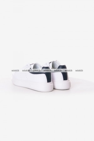 Scarpe Trussardi uomo bianche Yrias Ltx dettagli blu scuro