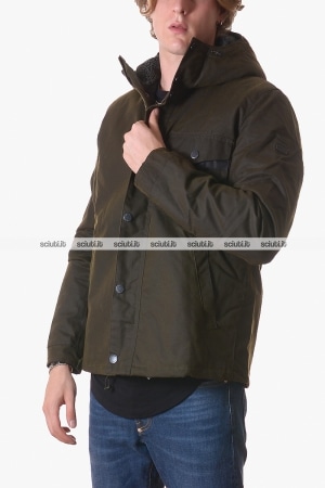 Giacca Barbour uomo verde oliva Kevlar in cotone spalmato