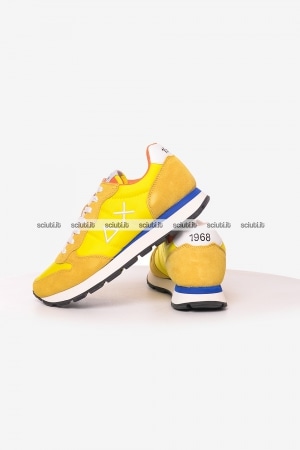 Scarpe SUN68 uomo gialle Tom solid nylon