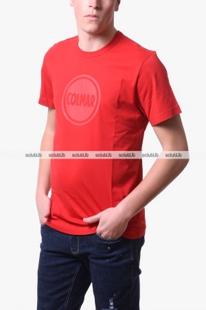 Tshirt Colmar uomo rossa stampa logo in rilievo