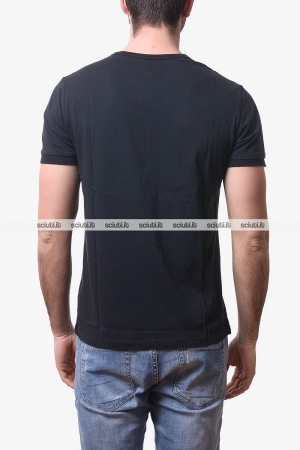 Tshirt SUN68 uomo nera stampa logo fluo