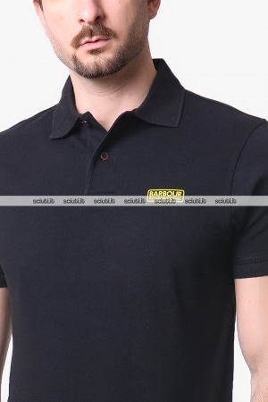 Polo Barbour International uomo nera Essential