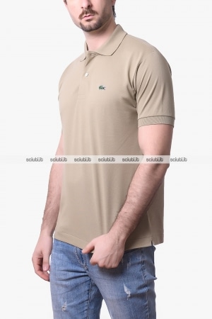 Polo Lacoste uomo beige petit pique classic fit