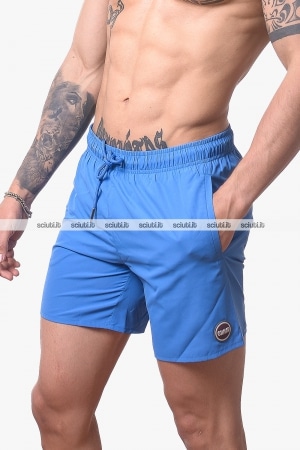 Costume boxer Colmar uomo azzurro logo patch vita elastica