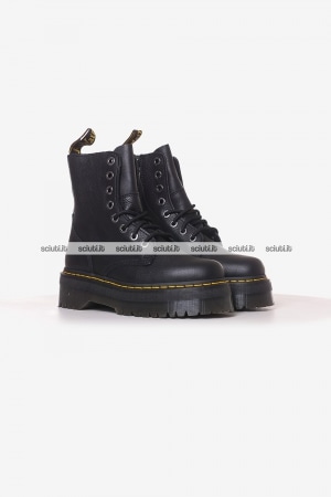 Stivaletti Dr Martens donna neri Jadon III platform in pelle opaca
