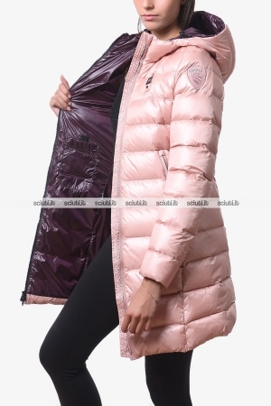 Piumino lungo Blauer donna rosa pesante Agnes imbottitura in piuma