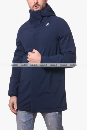 Giubbotto Kway uomo blu scuro Tommy bonded jersey