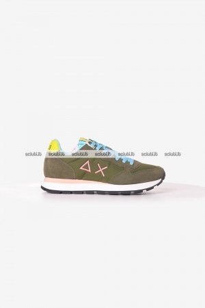 Scarpe SUN68 uomo verde militare Tom for peace