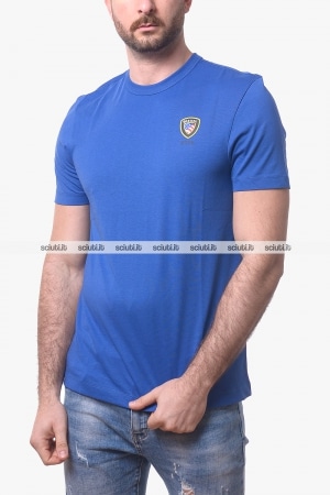 Tshirt Blauer uomo azzurra logo scudo