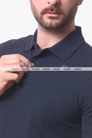 Polo Kway uomo blu scuro Amedee in piquet stretch