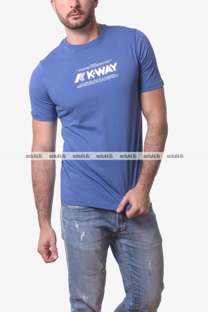 Tshirt Kway uomo celeste Odom typo