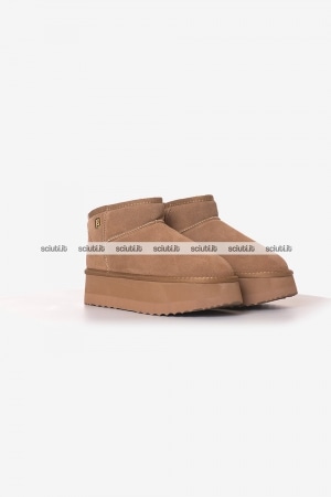 Stivaletti Liu Jo donna beige scuro Jane in suede platform