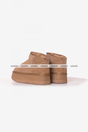Stivaletti Liu Jo donna beige scuro Jane in suede platform