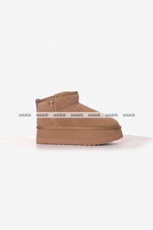 Stivaletti Liu Jo donna beige scuro Jane in suede platform