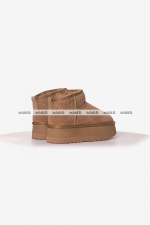 Stivaletti Liu Jo donna beige scuro Jane in suede platform
