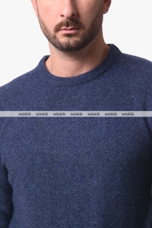 Maglione Barbour uomo blu Tisbury puntinato in lana
