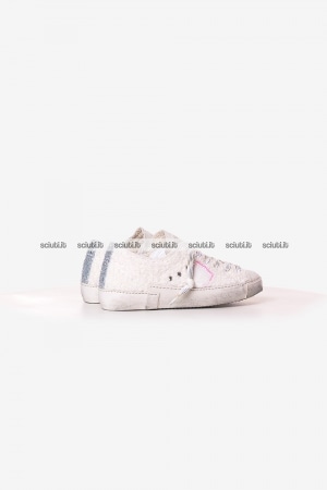 Scarpe Philippe Model donna bianche PRSX effetto teddy