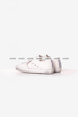 Scarpe Philippe Model donna bianche PRSX effetto teddy