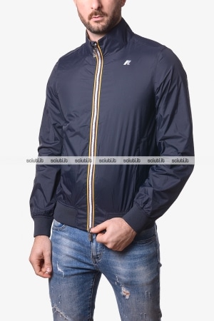 Giubbotto Kway uomo blu scuro verde reversibile Arsene plus 2 double