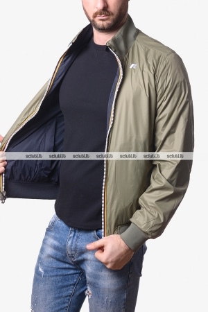 Giubbotto Kway uomo blu scuro verde reversibile Arsene plus 2 double