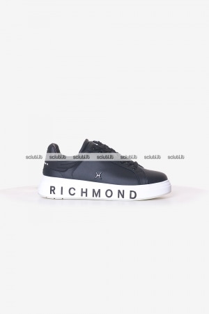 Scarpe John Richmond uomo nere maxi logo suola