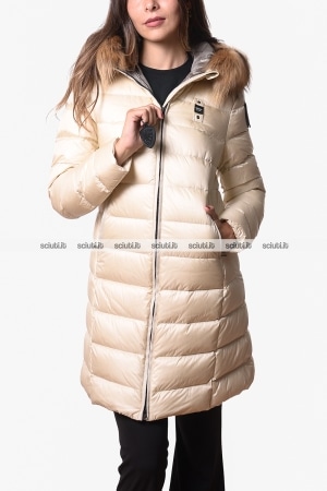 Piumino lungo Blauer donna bianco panna pesante Kristin in piuma