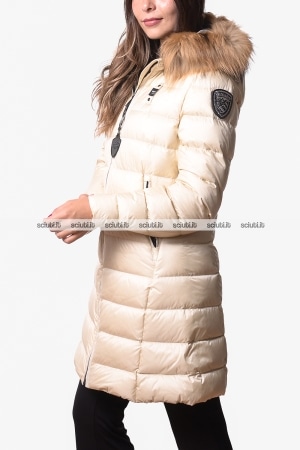 Piumino lungo Blauer donna bianco panna pesante Kristin in piuma
