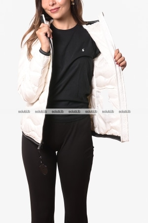 Piumino Blauer donna bianco ad onde Camelia