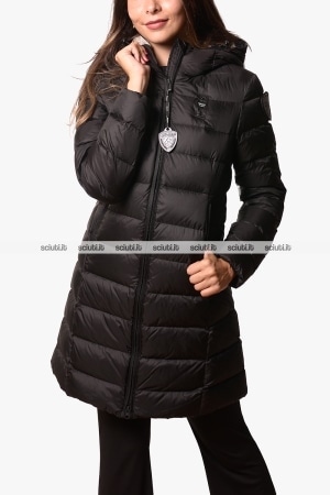 Piumino lungo Blauer donna nero pesante Agnes