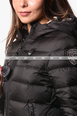 Piumino lungo Blauer donna nero pesante Agnes