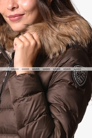 Piumino lungo Blauer donna marrone pesante Kristin in piuma