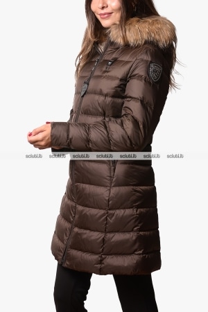 Piumino lungo Blauer donna marrone pesante Kristin in piuma