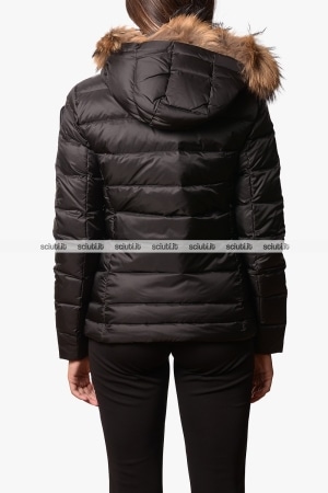 Piumino Blauer donna nero Arcadia cappuccio bordato