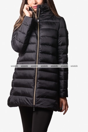 Cappotto Save the duck donna nero collo alto Lydia