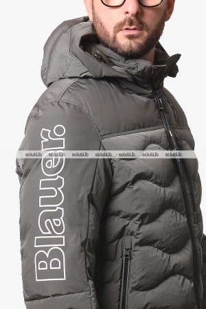 Piumino Blauer uomo grigio scuro pesante effetto crinkle Ferwood