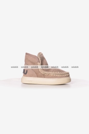 Stivaletti MOU donna beige chiaro Eskimo sneaker bold glitter logo