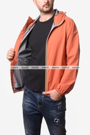 Giubbotto Kway uomo arancione Jack stretch dot