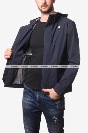 Giubbotto Kway uomo blu scuro Jacko Stretch 2L