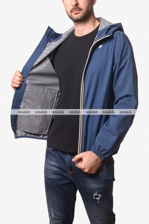 Giubbotto Kway uomo blu insignia Jack stretch dot