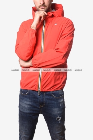Giubbotto Kway uomo rosso Jack stretch dot