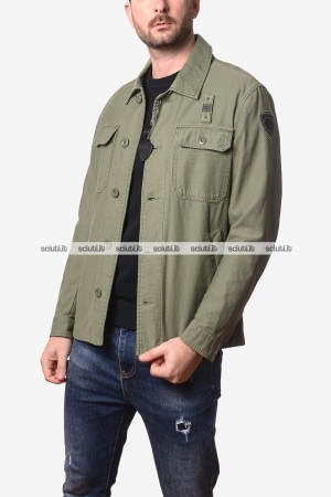 Giacca Blauer uomo verde scuro Goodale Dyed overshirt