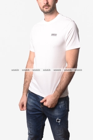 Tshirt Barbour uomo bianca girocollo logo