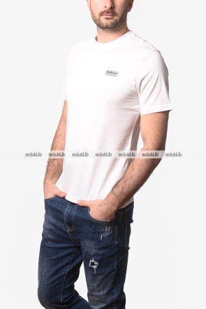 Tshirt Barbour uomo bianca girocollo logo